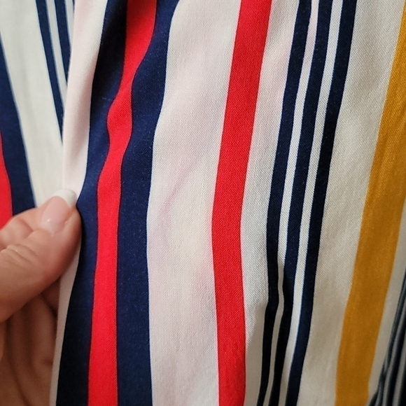 Flying Tomato Floral Stripe Multi Color Off The Shoulder Ruffled Maxi Dress - Picture 8 of 10